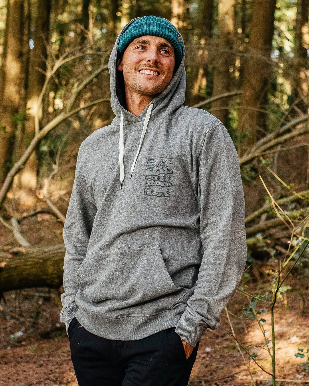 Nature Recycled Cotton Hoodie - Mid Grey Marl