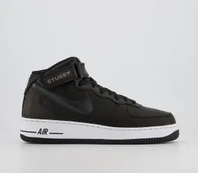 Nike Air Force 1 Mid Black Black Black Trainers