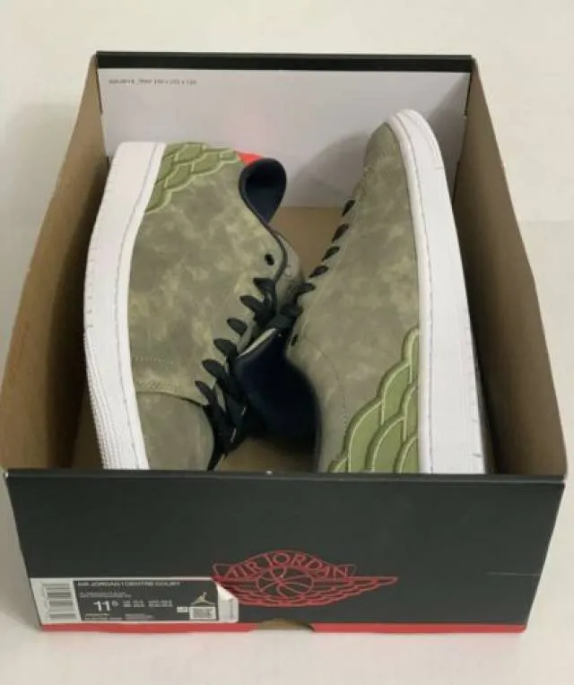 Nike Air Jordan 1 Centre Court Oil Green Sneakers Size 1...