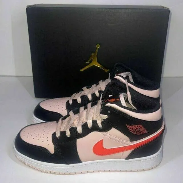 Nike Air Jordan 1 Mid 4.5-7Y Atmosphere Infrared 23 Blac...