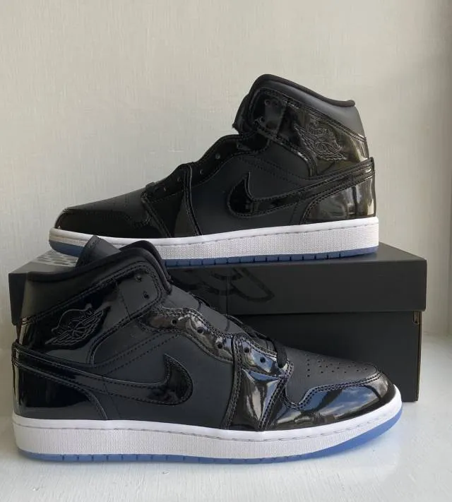 Nike Air Jordan 1 Mid SE Space Jam 4y-7y Black Dark Concord