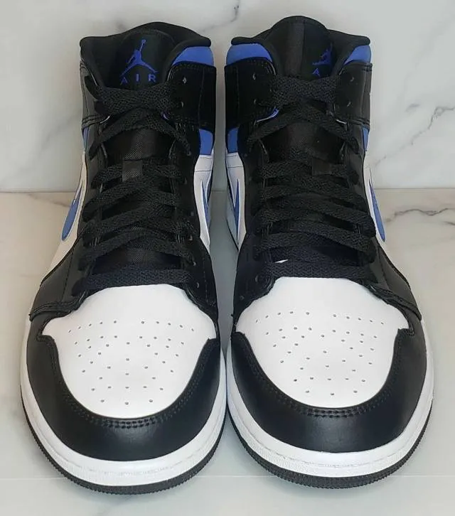 Nike Air Jordan 1 Retro Mid Racer Blue 3.5-7Y White Blac...