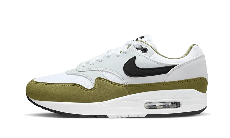 Nike Air Max 1 White Black Medium Olive