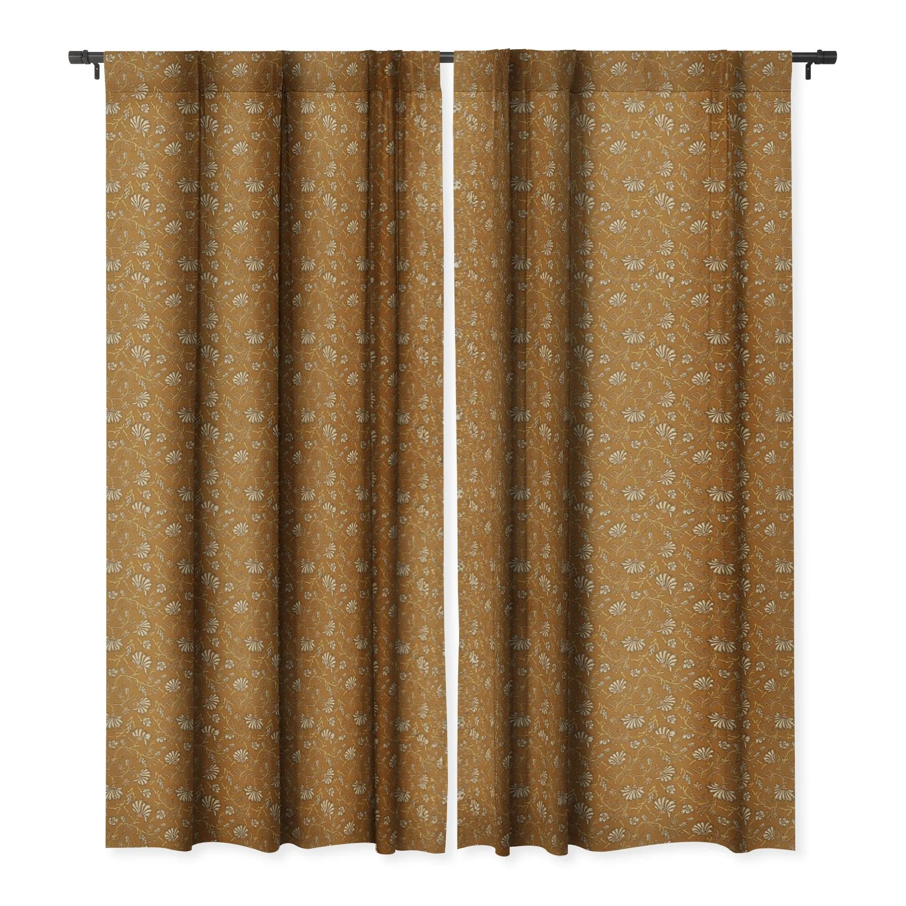 Ole Mustard Kalami Beach Blackout Window Curtains (DS)