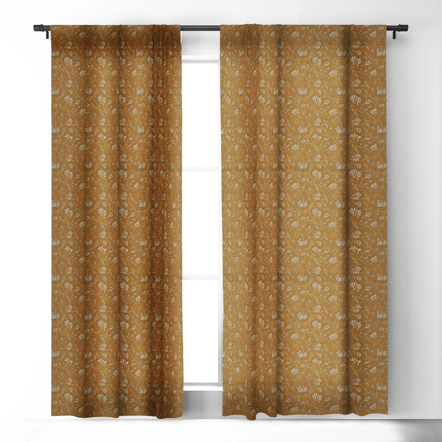 Ole Mustard Kalami Beach Blackout Window Curtains (DS)