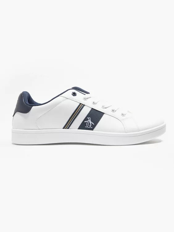 Original Penguin  Steadman White/Navy Lace Up Casual Trainers