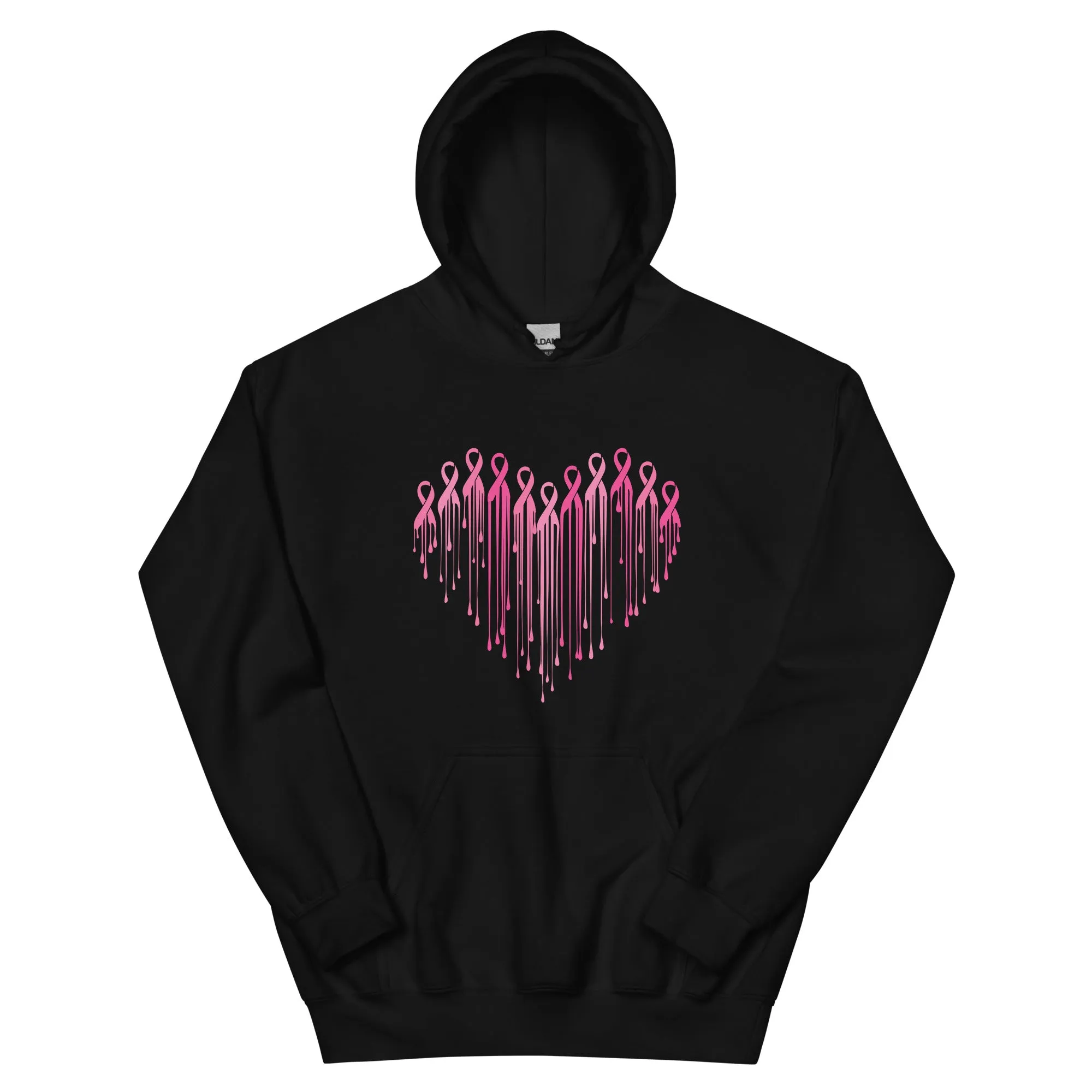 Painted Heart of Pink Ribbons Hoodie