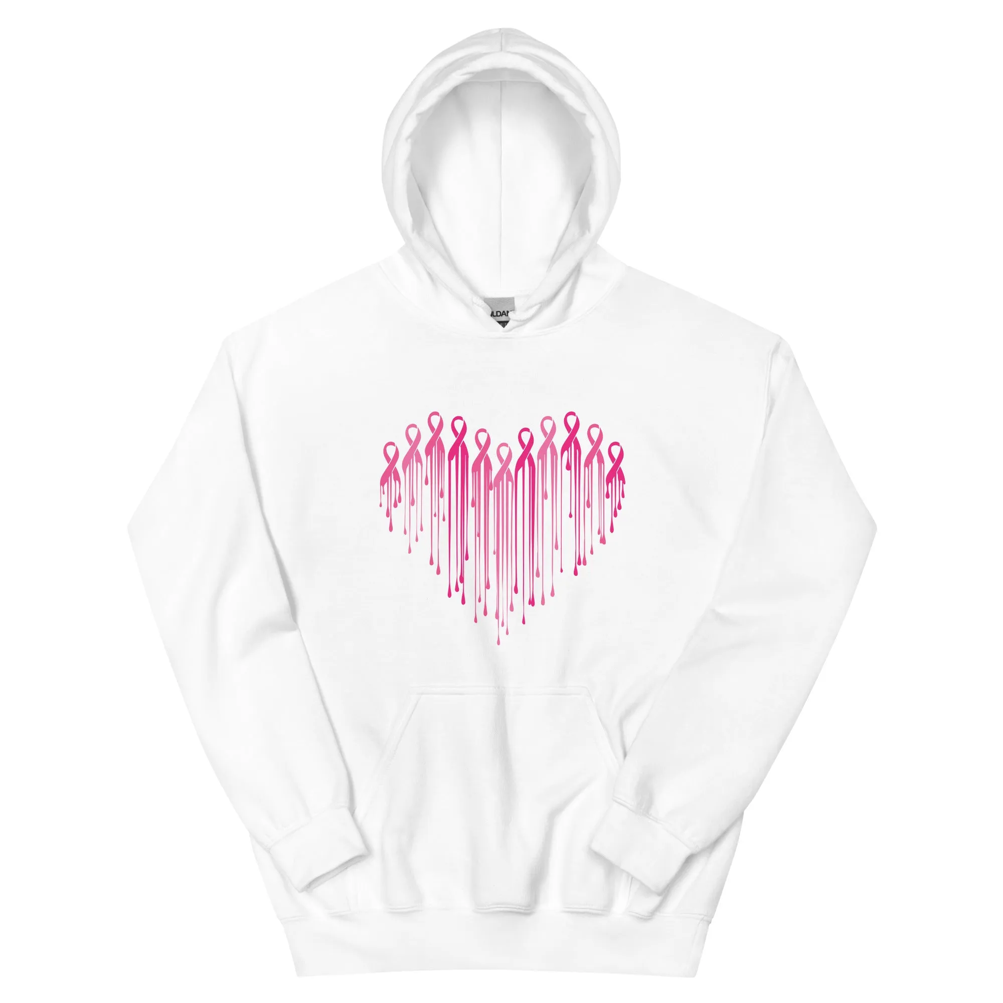 Painted Heart of Pink Ribbons Hoodie