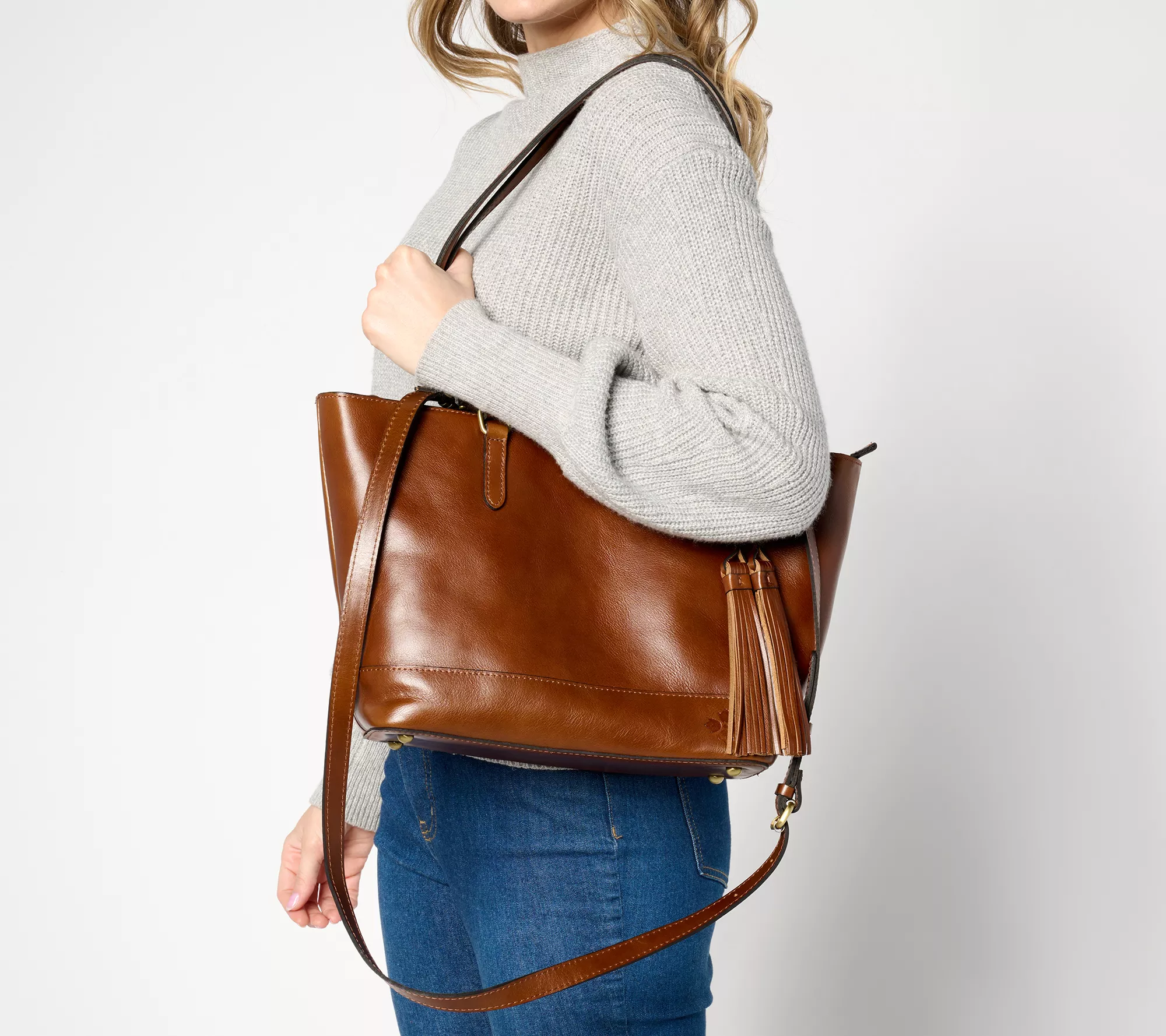 Patricia Nash Leather Milana Tote with Crossbody Strap