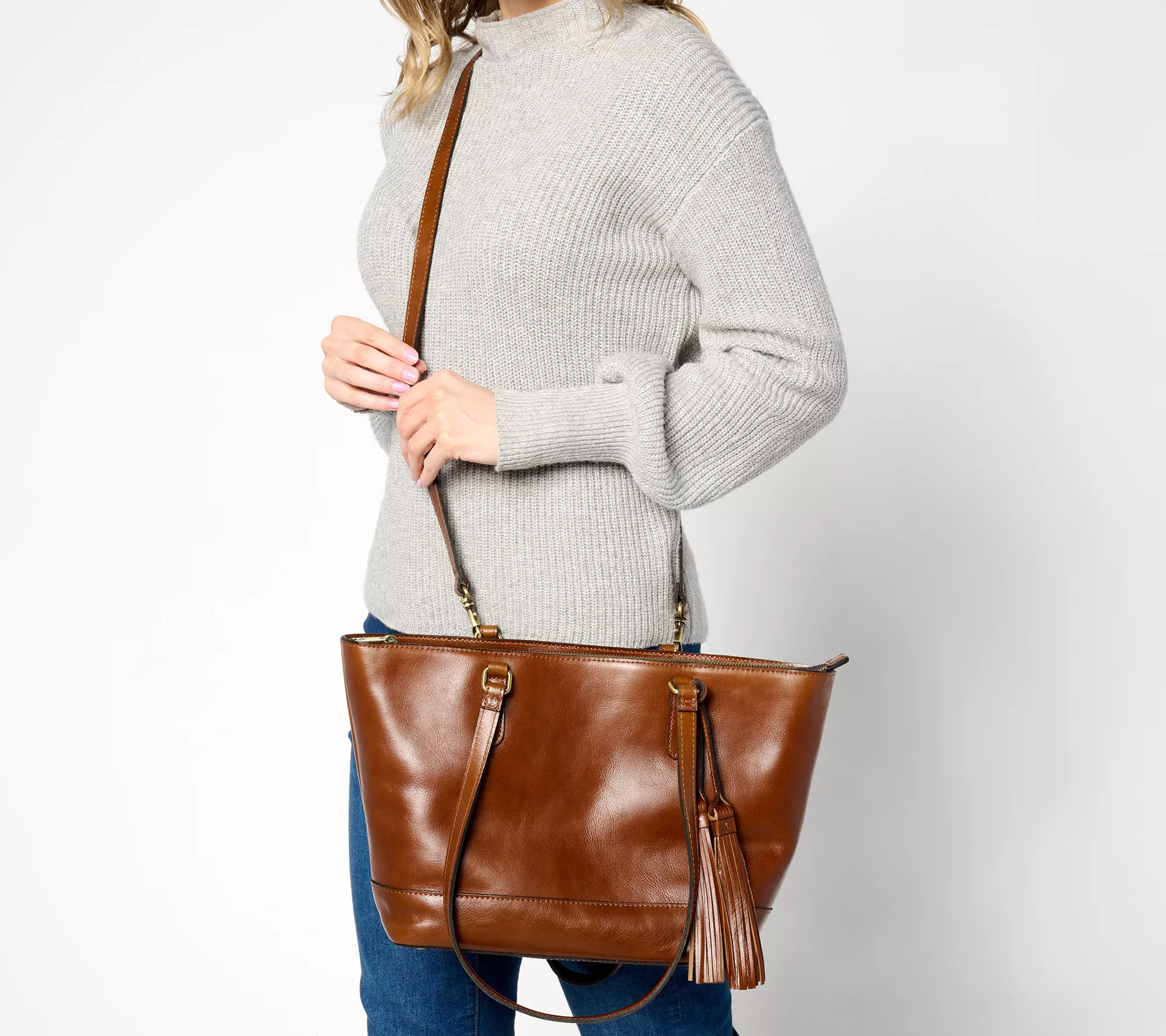 Patricia Nash Leather Milana Tote with Crossbody Strap