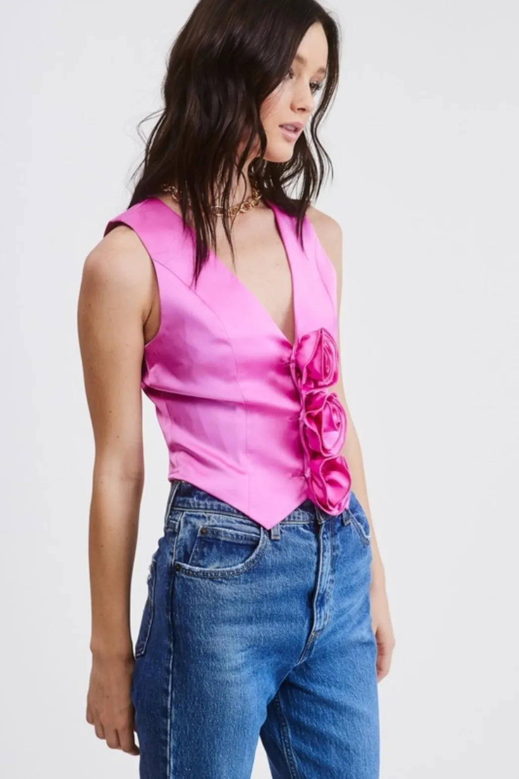 Pink Rosette Vest