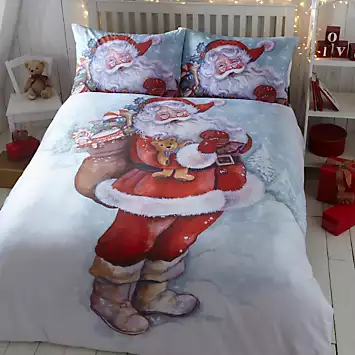 Portfolio Home Father Christmas Duvet Cover & Pillowcase Set | Kaleidoscope