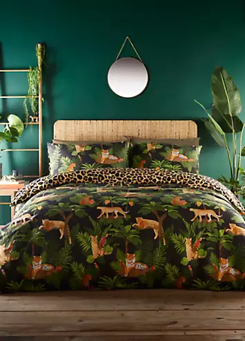 Portfolio Home Jungle Cats Duvet Cover & Pillowcase Set | Kaleidoscope