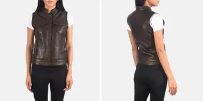 Rayne Moto Brown Leather Vest