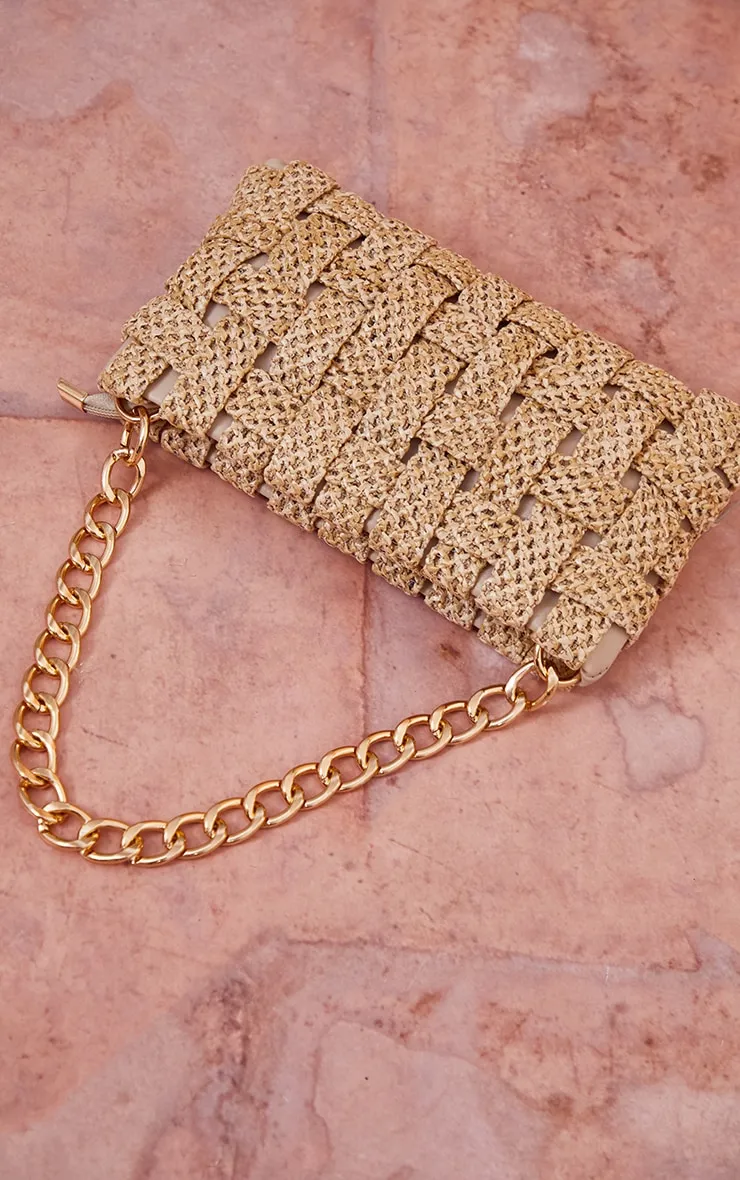 Sand Oversized Weave Shoulder Bag