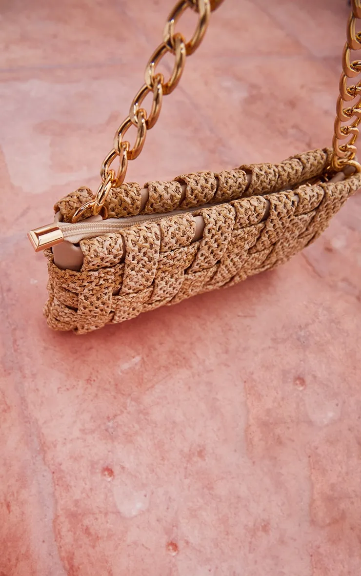 Sand Oversized Weave Shoulder Bag