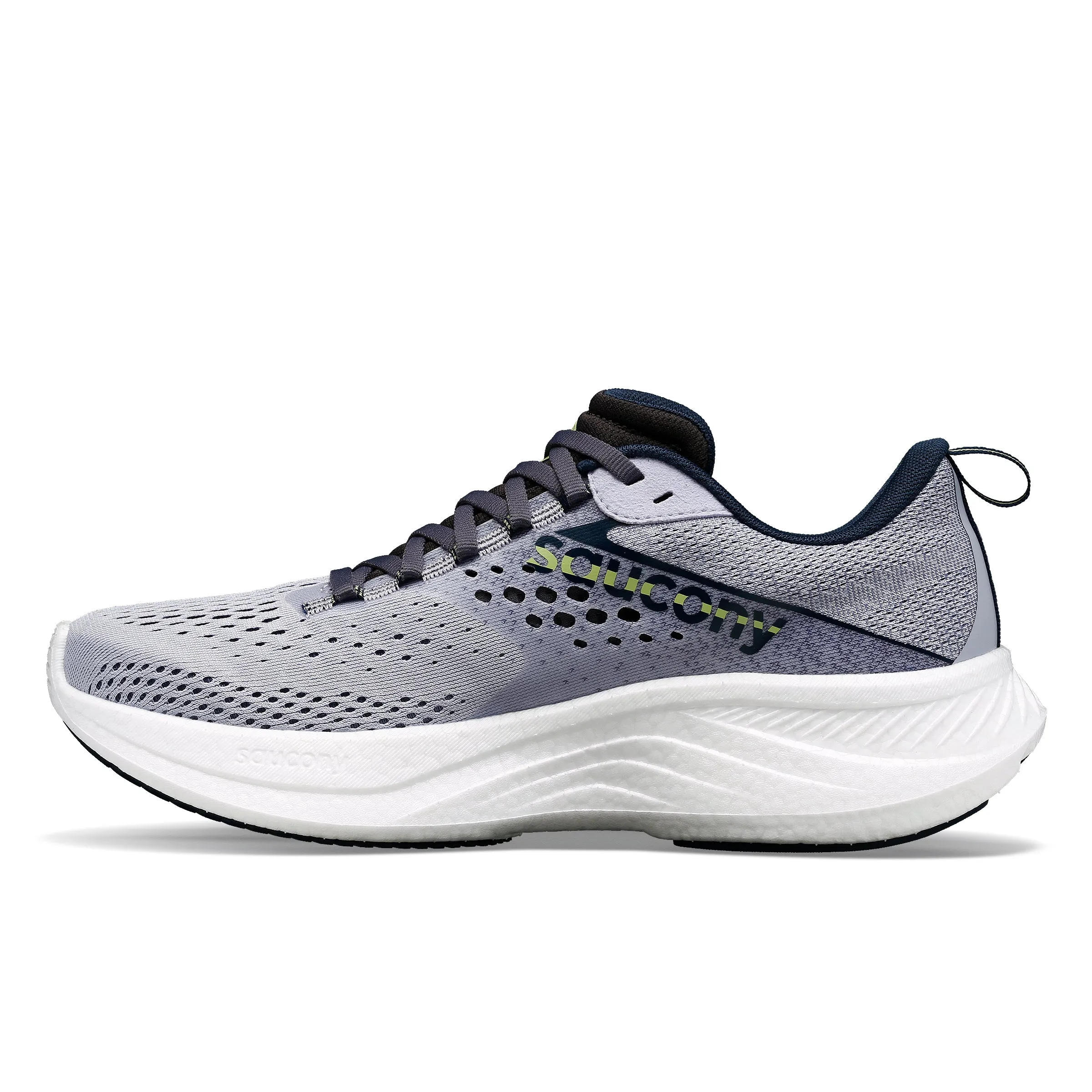 Saucony Women's Ride 17 Wide Fit Running Shoes Iris / Navy