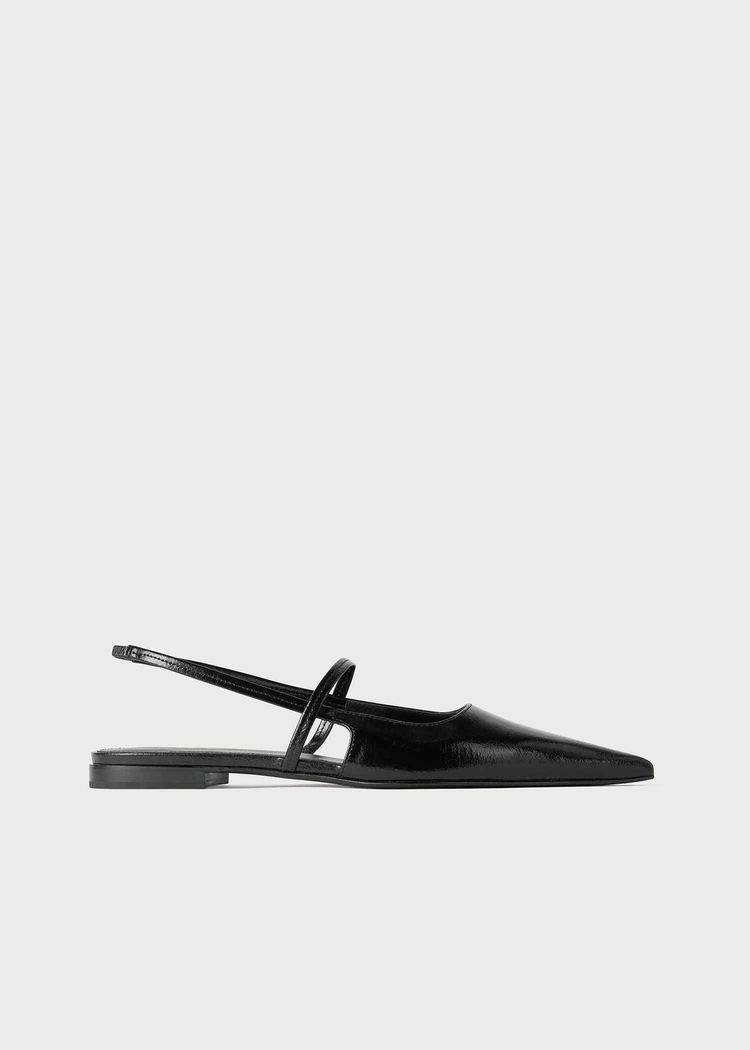 Sharp patent slingback flats black