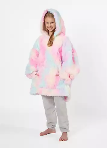 Sienna Kids Tie Dye Fluffy Hoodie Blanket | Kaleidoscope