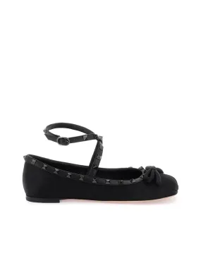 Silk Rockstud Ballet Flats