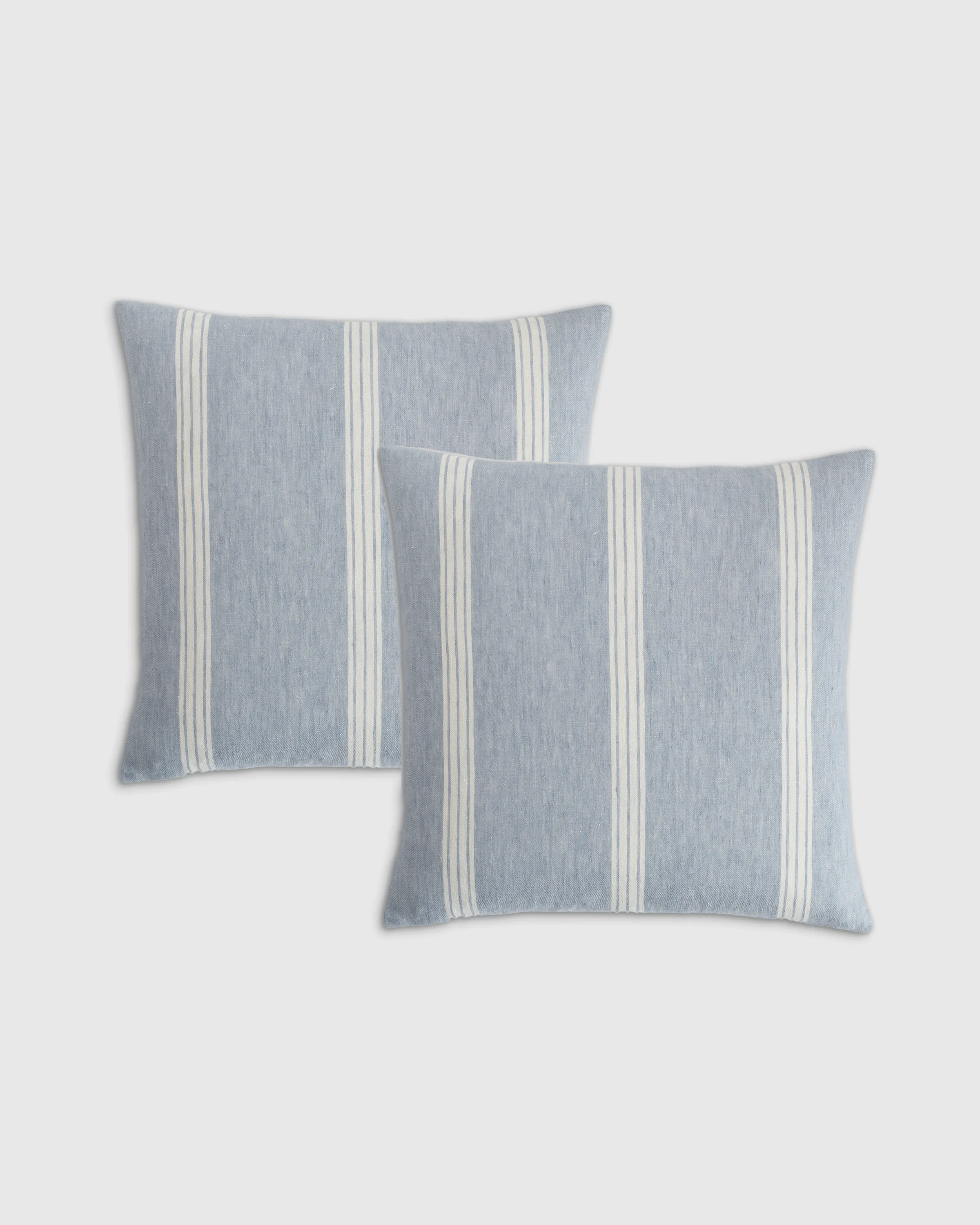 Sutton Linen Woven Stripe Pillow Cover - Set of 2