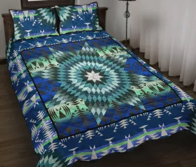 Teal Star Quilt Set