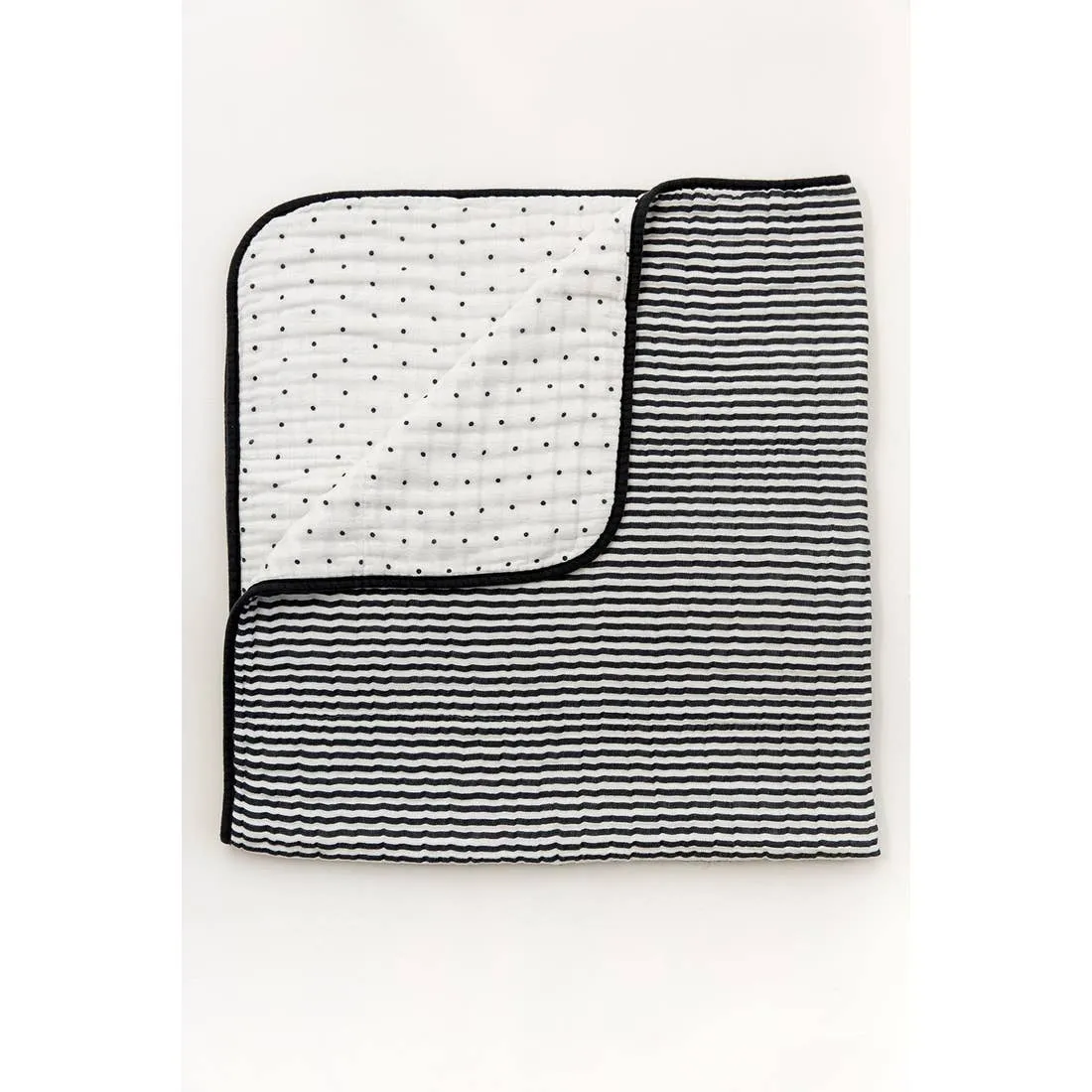 The 4 Layer Quilt - Reversible B+W Stripe