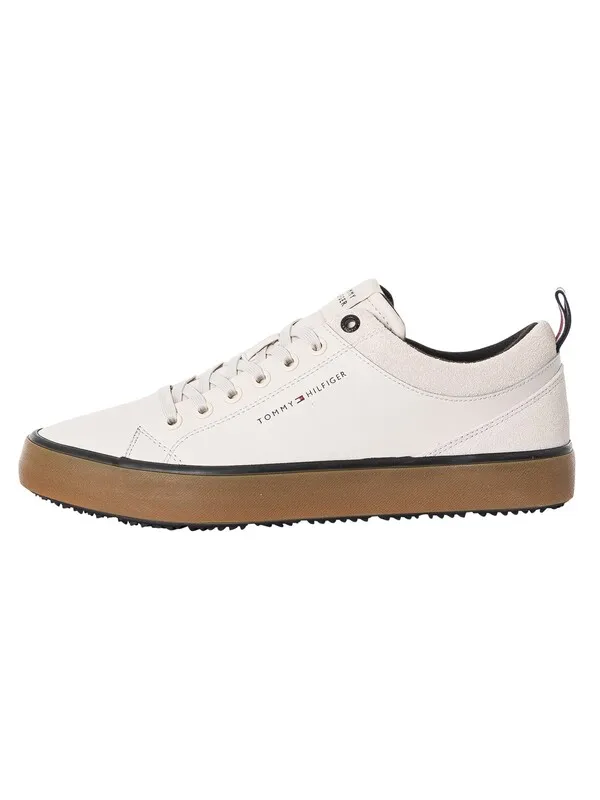 Tommy Hilfiger Valc Cleat Low Leather Mix Trainers - Misty Coast