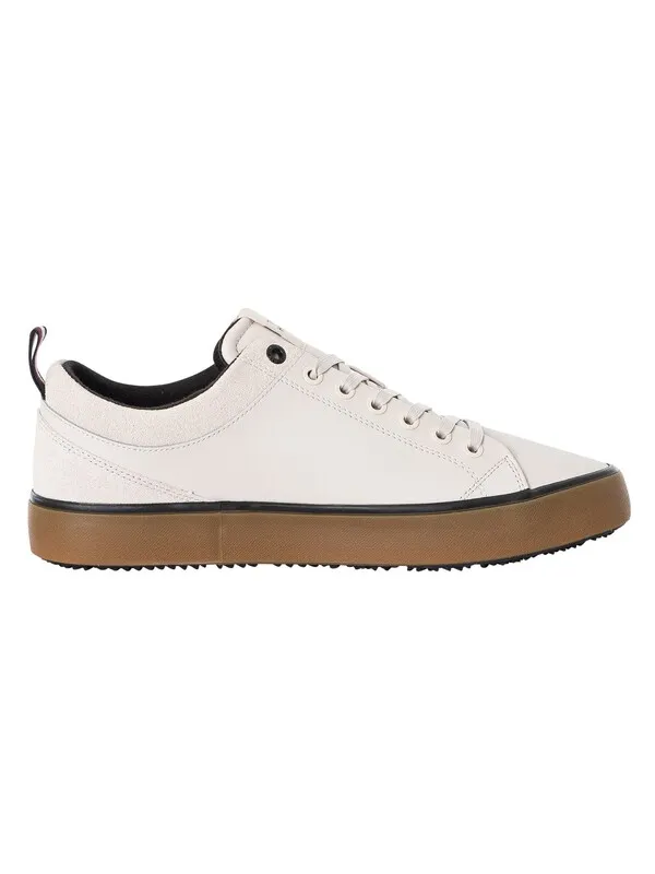 Tommy Hilfiger Valc Cleat Low Leather Mix Trainers - Misty Coast