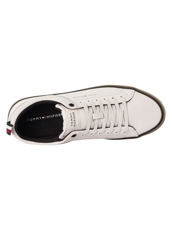 Tommy Hilfiger Valc Cleat Low Leather Mix Trainers - Misty Coast