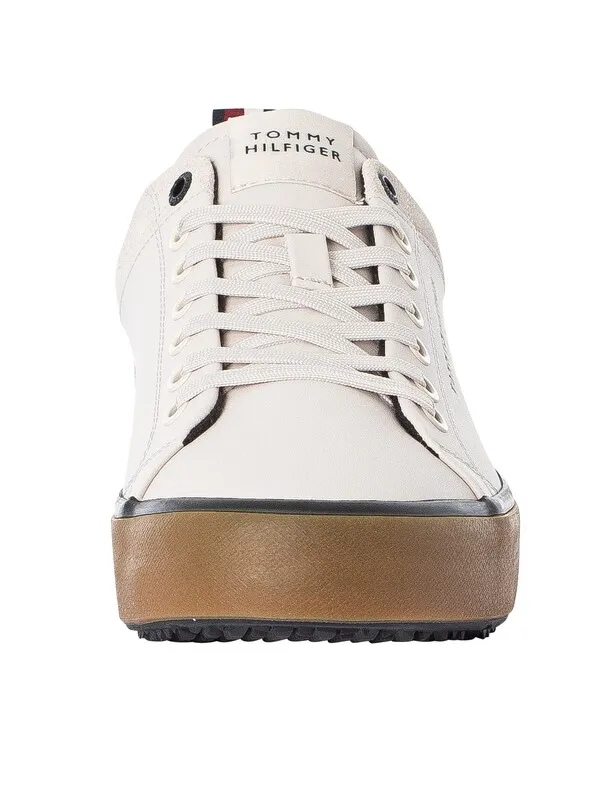 Tommy Hilfiger Valc Cleat Low Leather Mix Trainers - Misty Coast