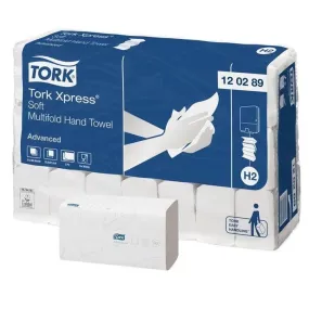 Tork Xpress H2 Soft Multifold Hand Towels 2ply Advanced 180 Sheets x 21 Packs/Carton