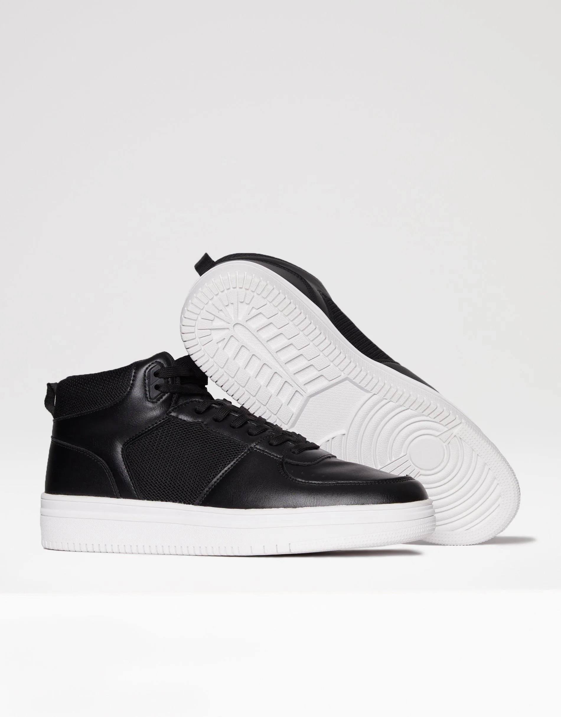 Trainers | 'Villa' Sport Panel High Top Trainers | Threadbare