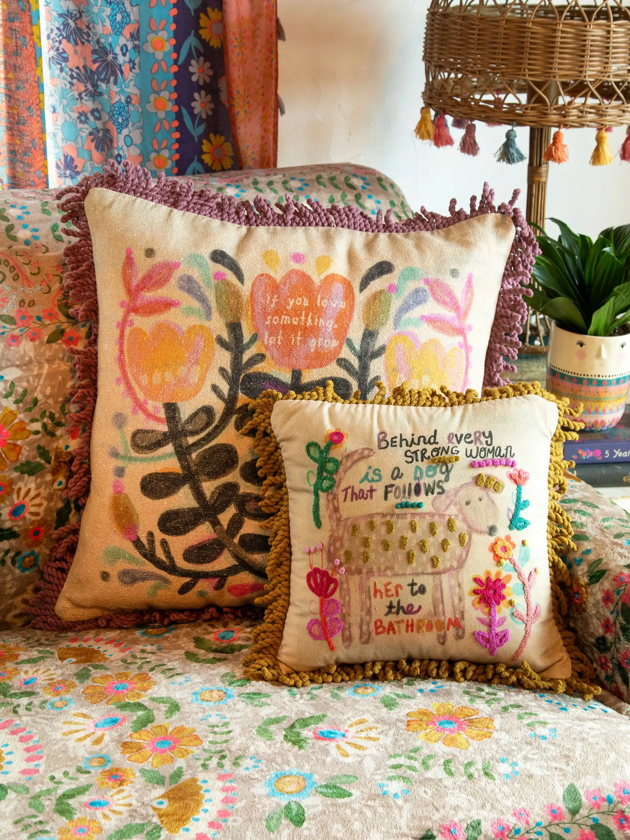 Tufted Boho Pillow - Behind Every Strong Woman