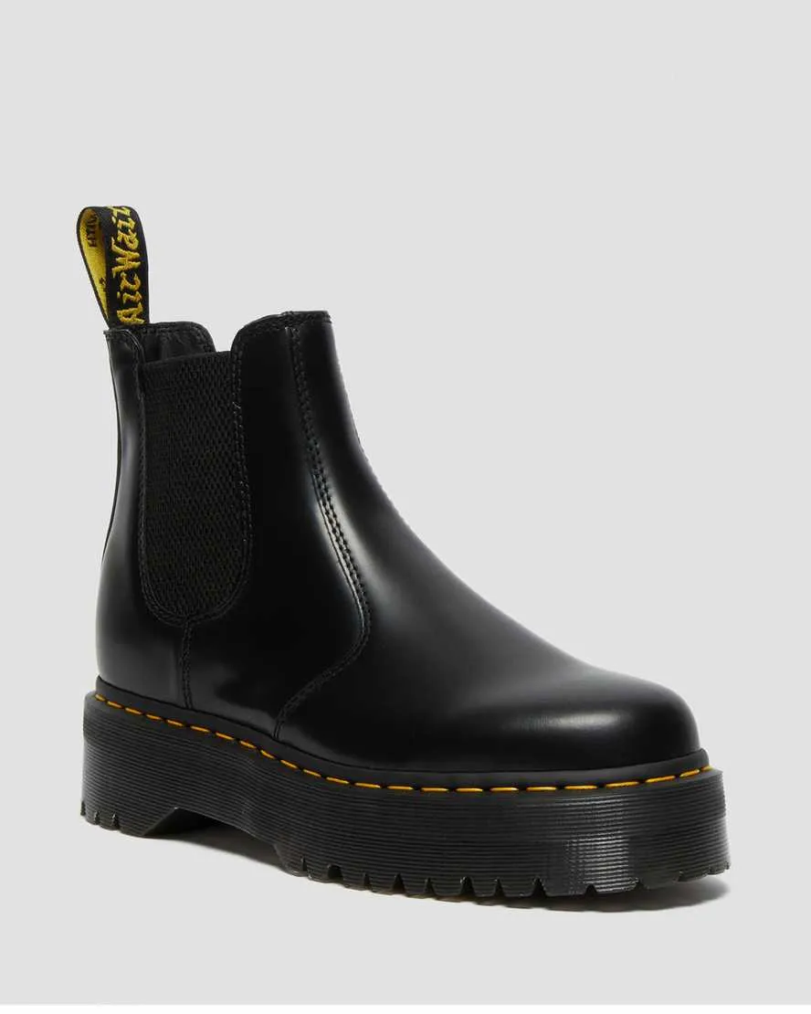 Unisex Dr. Martens 2976 Quad Black Polished Smooth Black