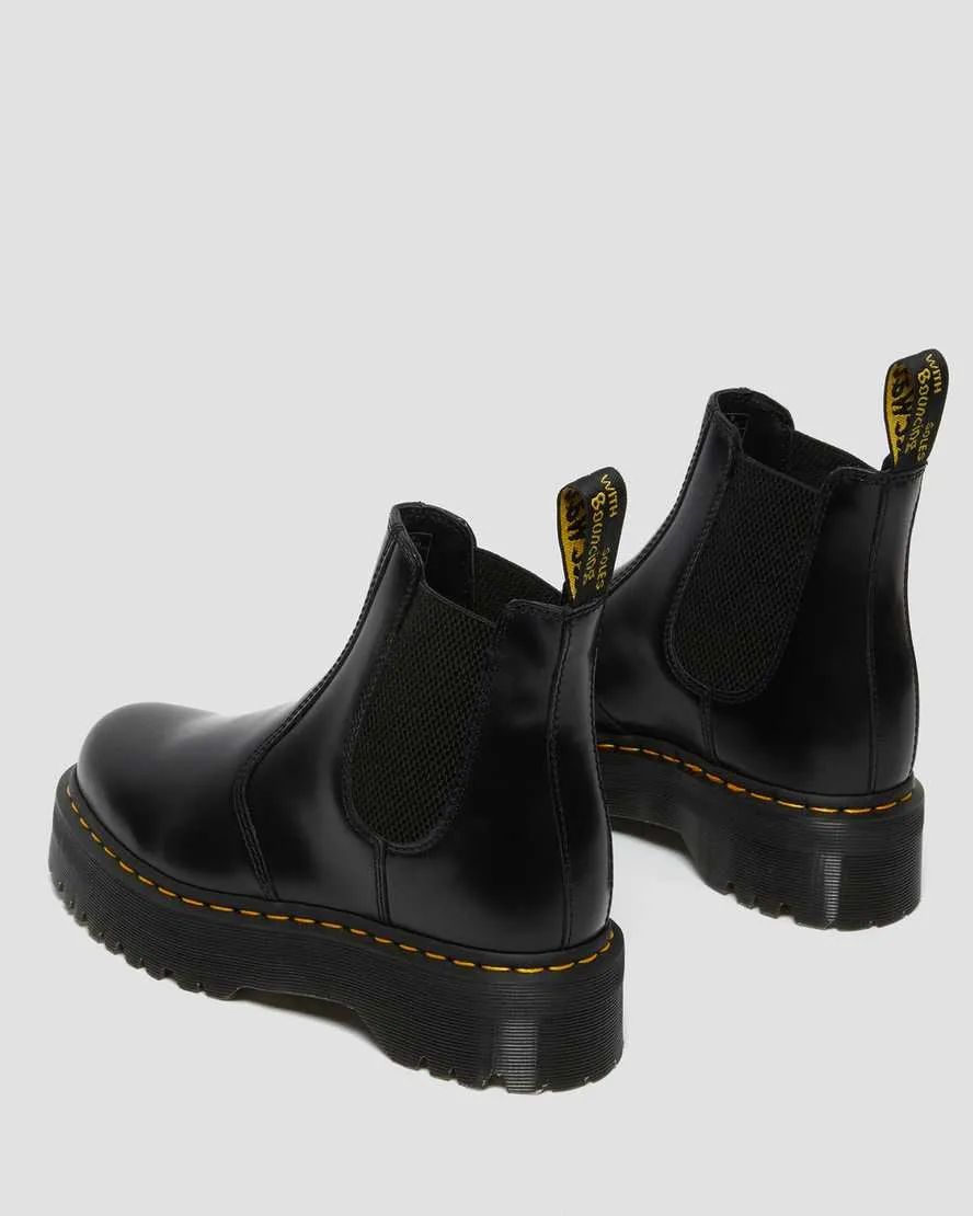 Unisex Dr. Martens 2976 Quad Black Polished Smooth Black