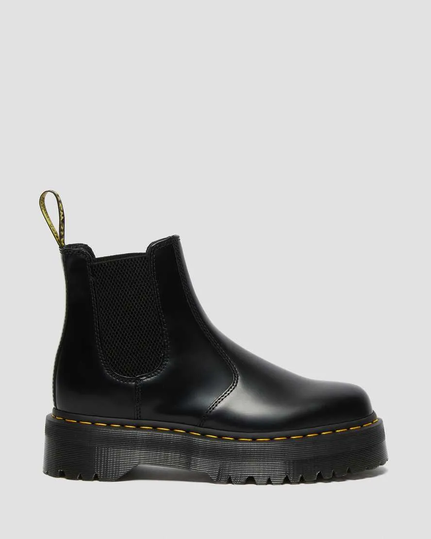 Unisex Dr. Martens 2976 Quad Black Polished Smooth Black