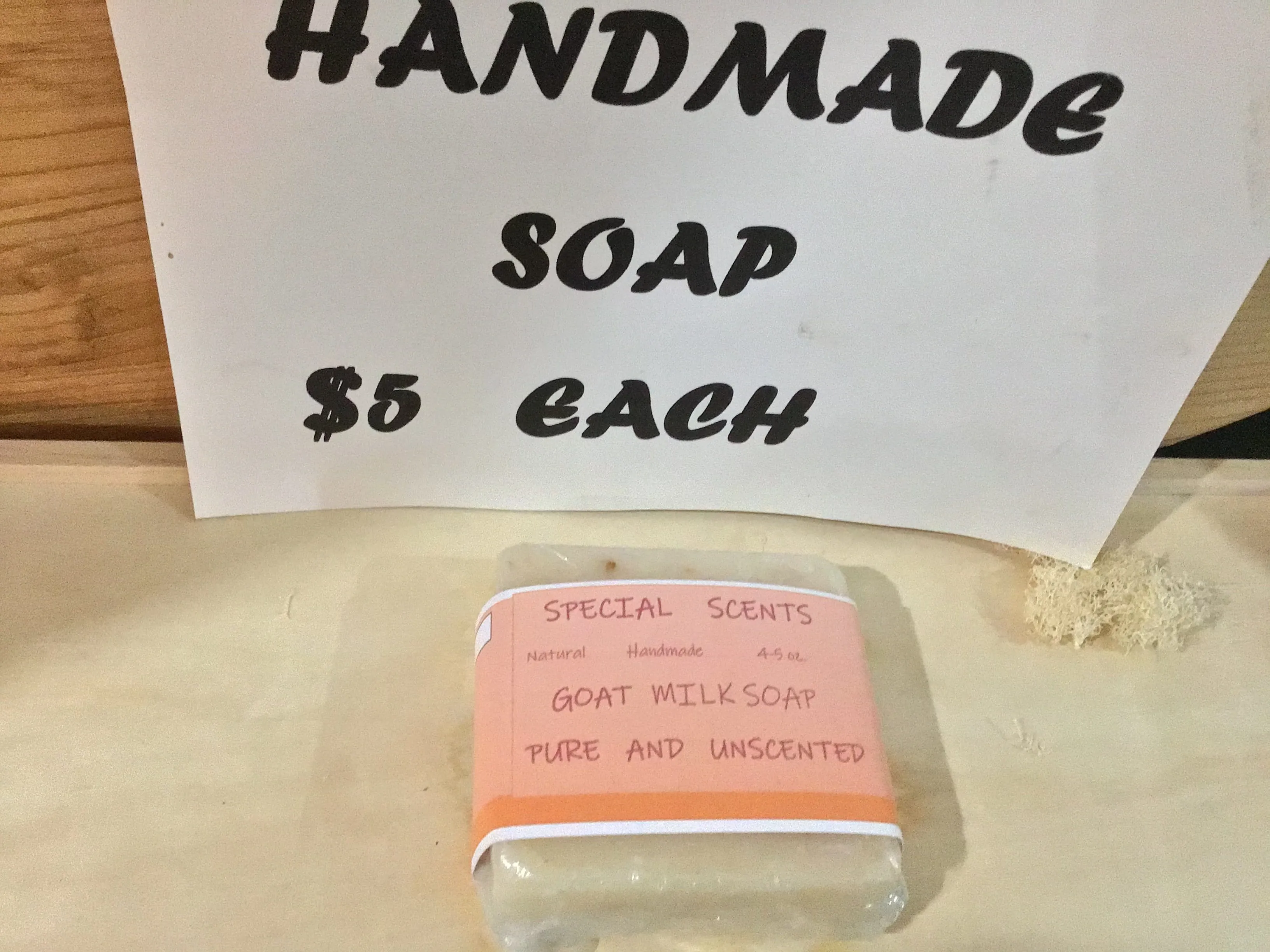 Unscented candles and soap