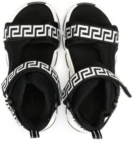 Versace Kids Greca-print touch-strap sneakers Black