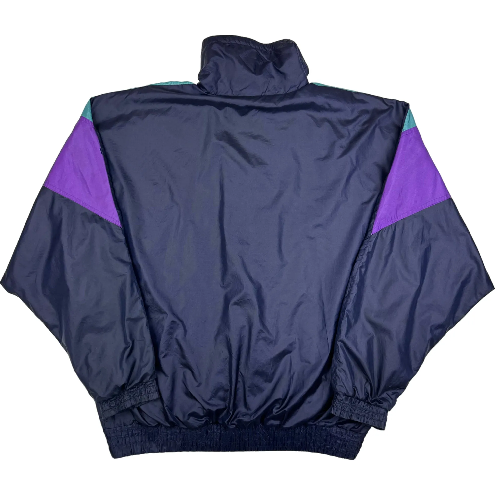 Vintage 90's Rombo Colourblock Windbreaker Track Jacket Purple Blue