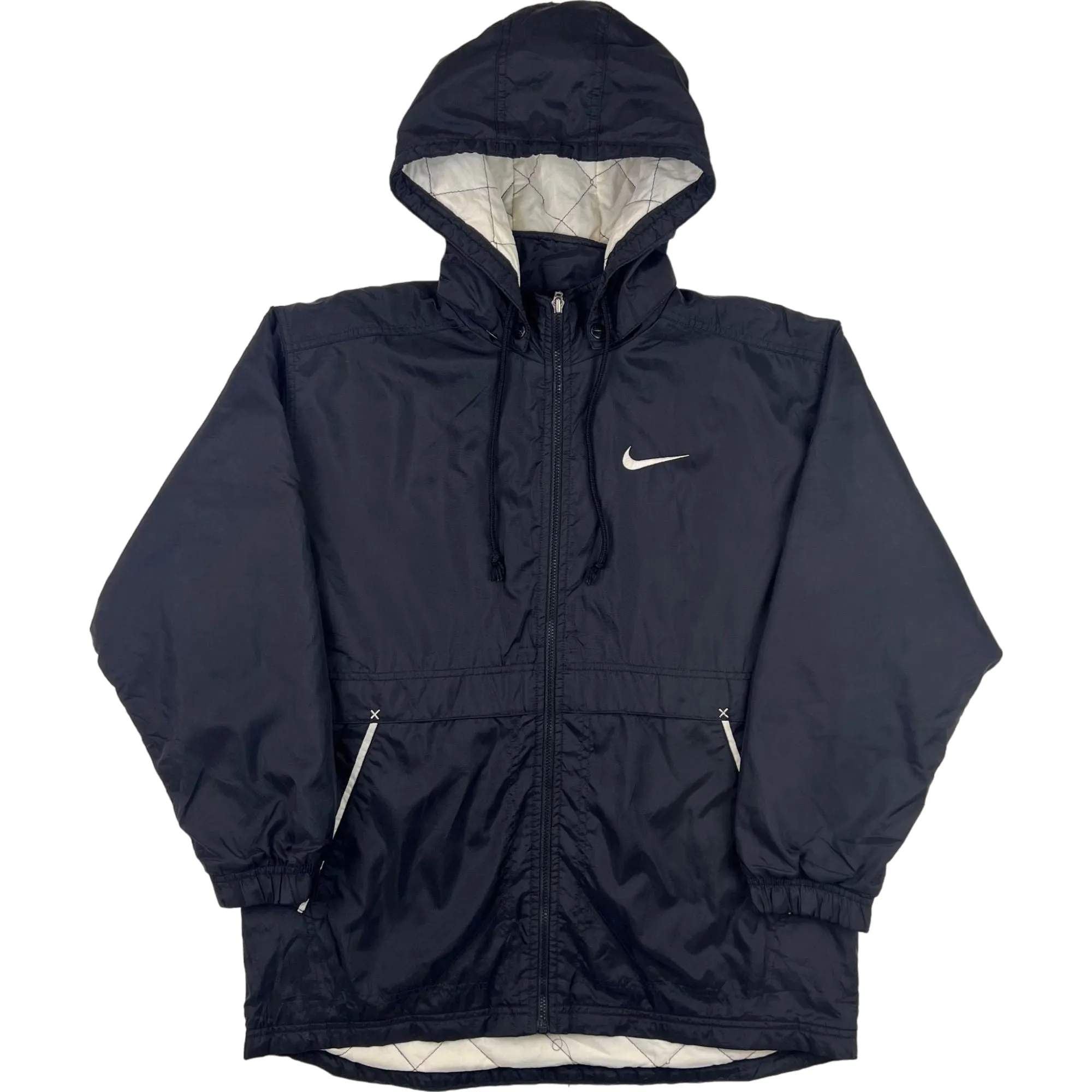 Vintage Nike 90's Hooded Windbreaker Jacket Black