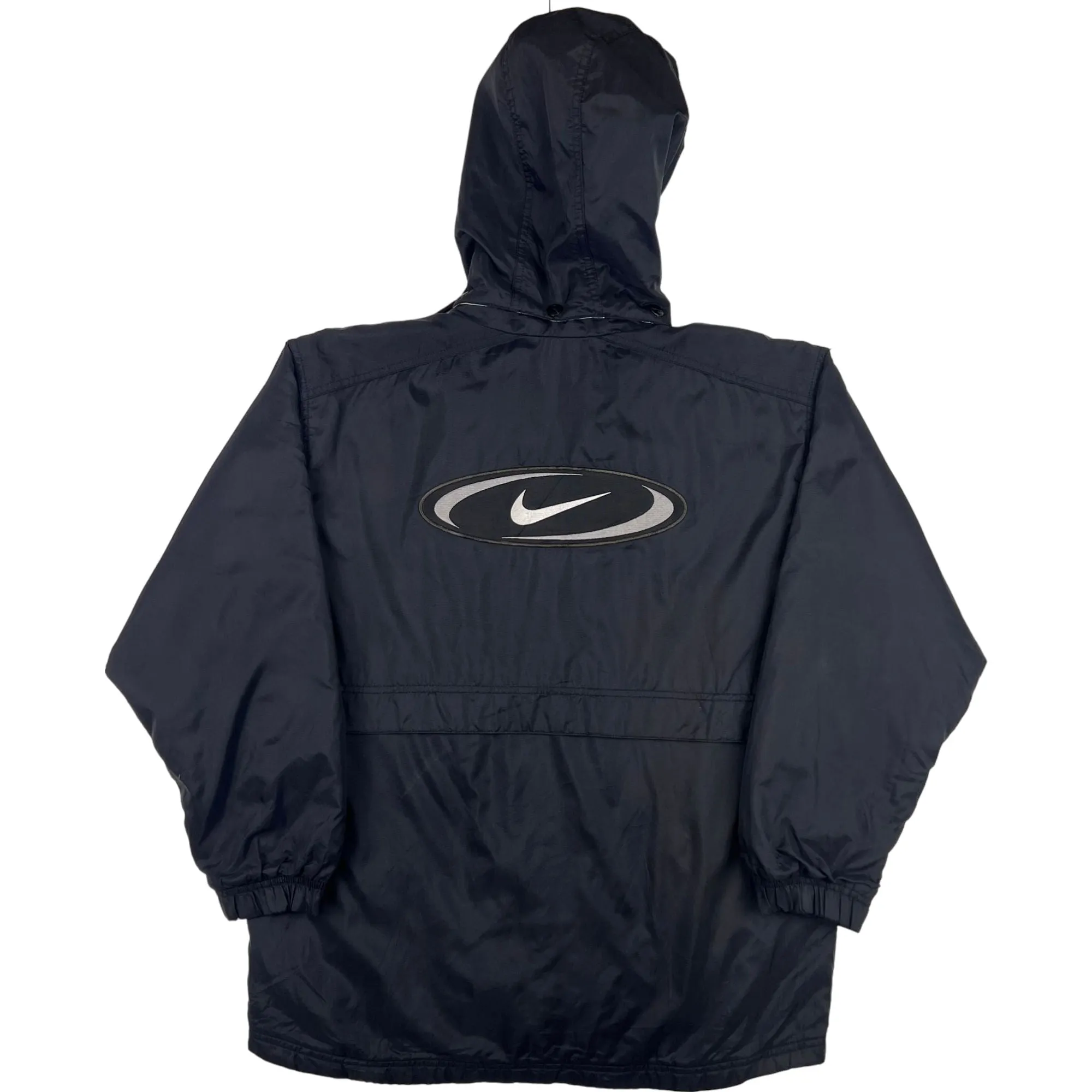 Vintage Nike 90's Hooded Windbreaker Jacket Black