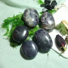 Violet-Blue Iolite Pillow Palm Stones ~ Throat Chakra Clearing