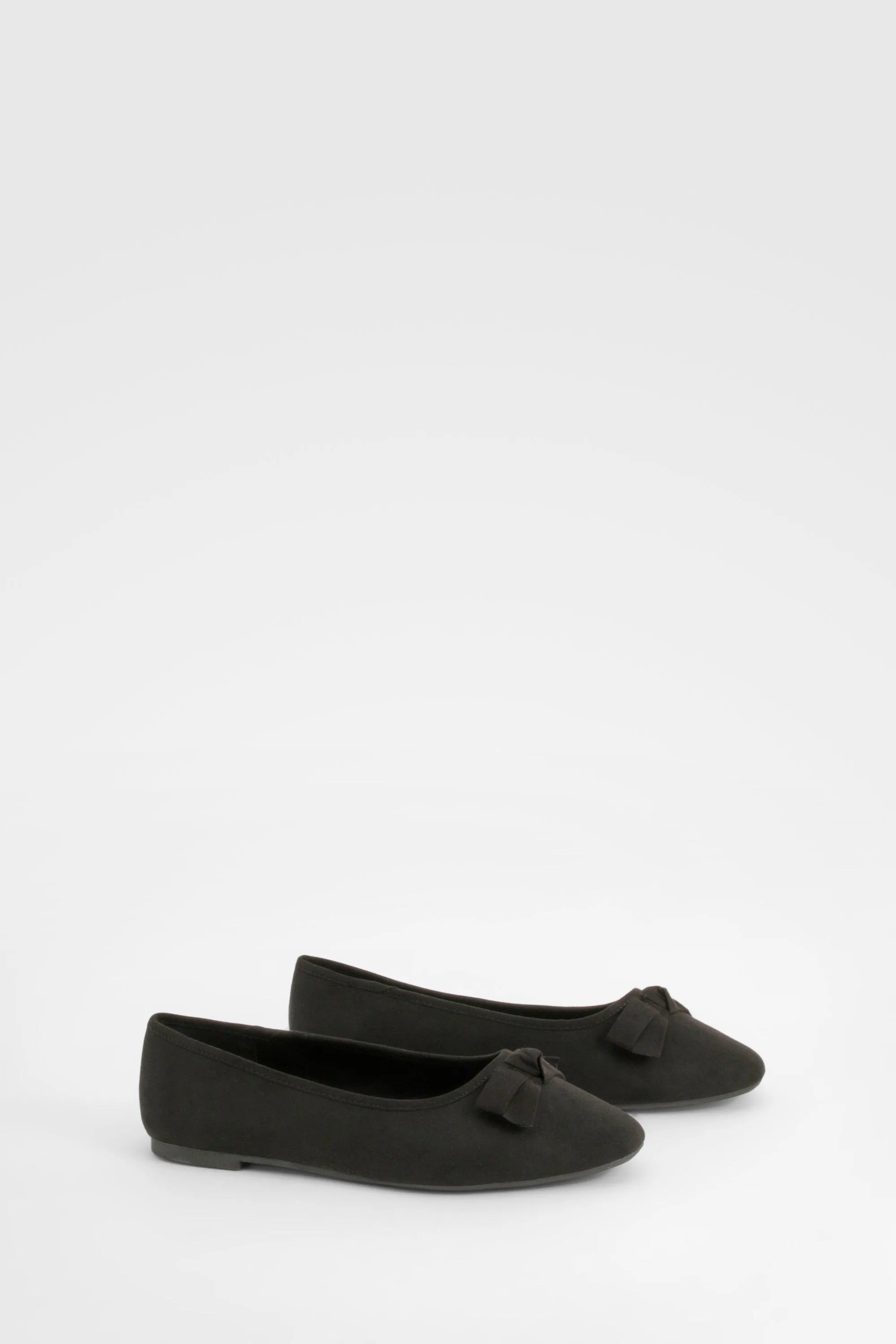 Wide Width Bow Detail Ballet Flats