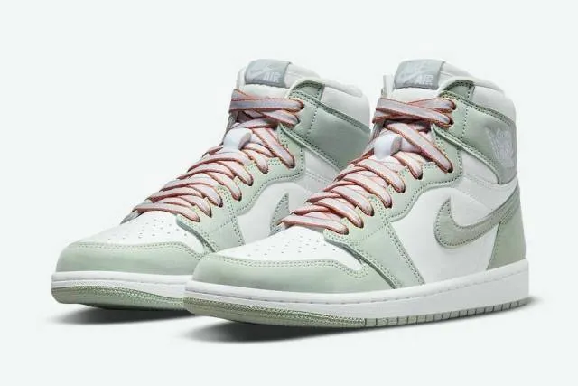 WMNS Nike Air Jordan 1 Retro High OG Seafoam 5-12 Orange...